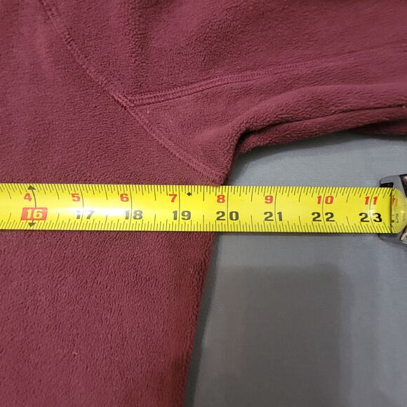 Burgundy Mountain Hardwear Fleece Quarter Zip Pullover Medium Outdoor Layer - Picture 4 of 8